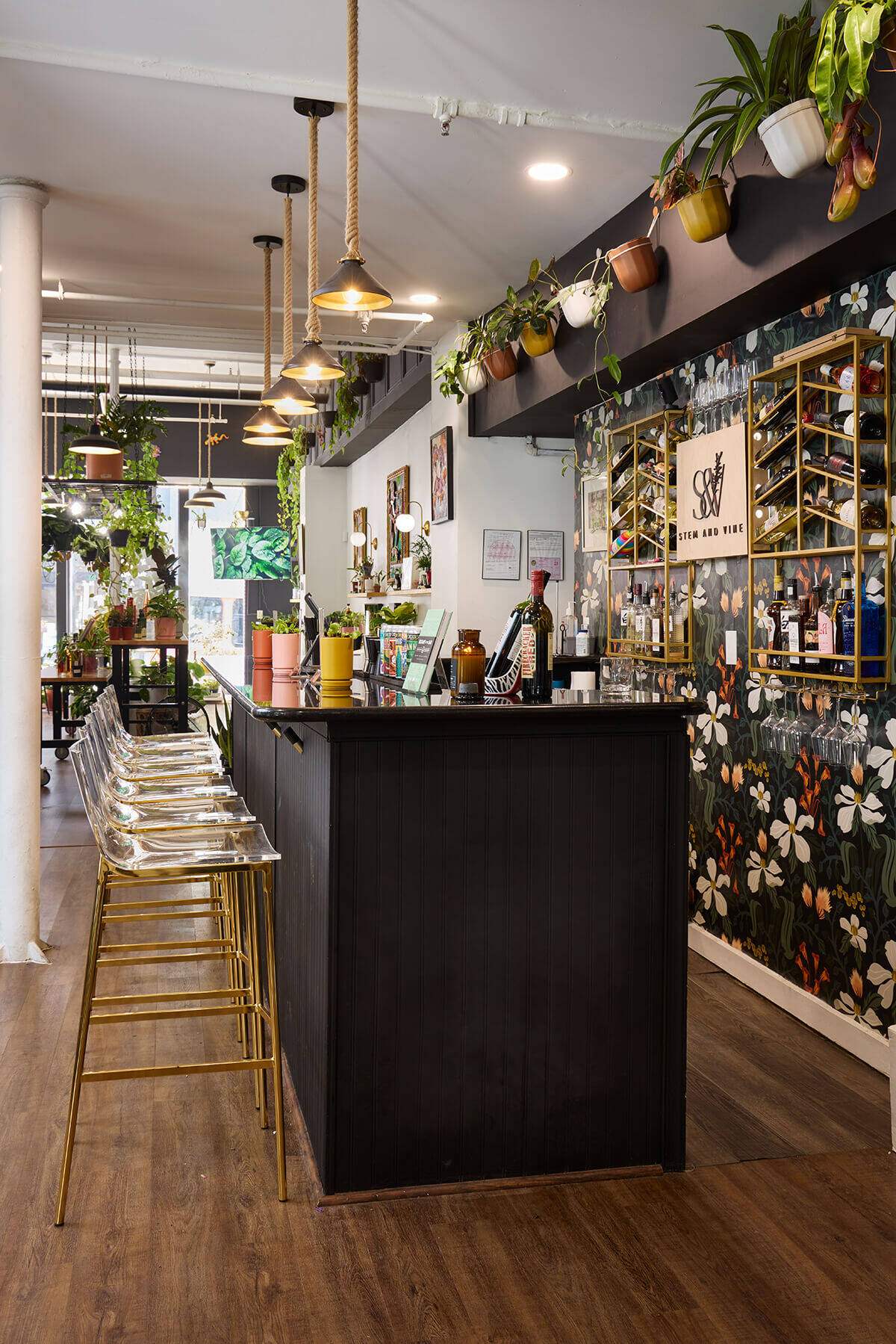 The Botany Bar and its wine wall set for an event at Stem & Vine, Baltimore